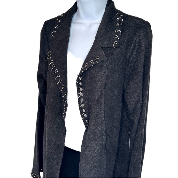 VOCAL grommet rings long sleeve jacket S black - Picture 7 of 11